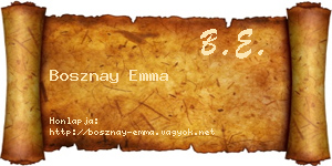 Bosznay Emma névjegykártya